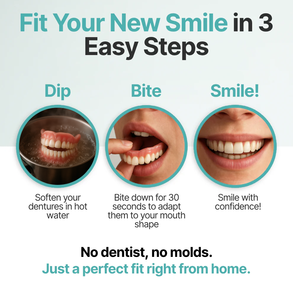 🔥🔥🔥Ends Today: 83% OFF!🦷DarkFairy™ Custom-Fit Full Functional Dentures Make you more confident